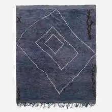 Reversible pile carpet by Moroccan, c. 1955, hand-knotted wool, sold Jul 2023