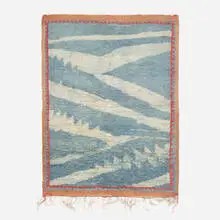 Pile carpet by Moroccan, c. 1950, hand-knotted wool, sold Jul 2023