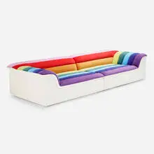 Sarah Ellison, Special Edition Pride Float sofa, 2023, velvet upholstery
