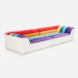 Sarah Ellison, Special Edition Pride Float sofa, 2023, velvet upholstery