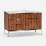 Florence Knoll, Executive Office cabinet, Vermont Verde marble, ash, chrome-plated steel
