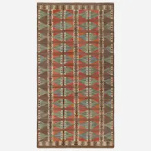 Gavleborgs Lans Hemslogd, Flatweave carpet, c. 1945, hand-woven wool