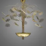 Paavo Tynell, Chandelier, model 9041, c. 1948, brass, perforated brass, wire
