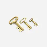 Carl Auböck, Key corkscrews, set of three, c. 1938, brass, steel