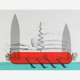 Claes Oldenburg, Knife Ship Superimposed on the Solomon R. Guggenheim Museum