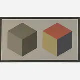 Sol LeWitt, Double Cubes in Grays and Colors Superimposed