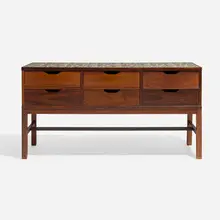 Severin Hansen Jr., Low cabinet, c. 1960, rosewood, glazed ceramic tiles
