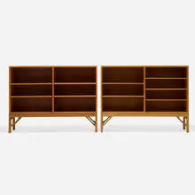 Børge Mogensen, Bookcases, pair, c. 1945, oak veneer, oak