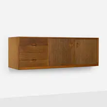 Erik Wørts, Wall-mounted cabinet, c. 1961, oak, combed oak