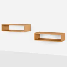 Bramin Møbler, Wall-mounted nightstands, c. 1965, oak