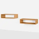 Bramin Møbler, Wall-mounted nightstands, c. 1965, oak