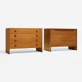 Hans J. Wegner, Cabinets, pair, c. 1955, oak, teak