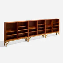 Børge Mogensen, Bookshelves, set of three, c. 1945, teak veneer, oak