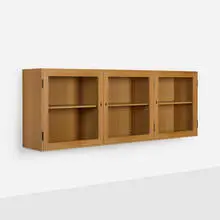 Børge Mogensen, Wall-mounted cabinet, c. 1970, oak, glass, brass