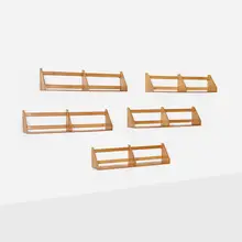 Wall shelves, set of five by Børge Mogensen, c. 1960, beech, sold Aug 2026