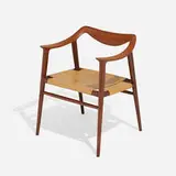 Bambi armchair by Fredrik Kayser and Adolf Relling, 1955-56, teak, leather, sold Aug 2026