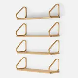 Wall-mounted shelves model 112B, set of four by Alvar Aalto, laminated birch, sold Aug 2026