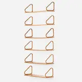 Wall-mounted shelves model 112B, set of six by Alvar Aalto, 1933, laminated birch, sold Aug 2026