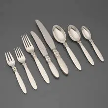 Gundorph Albertus, Cactus flatware service, sterling silver, stainless steel