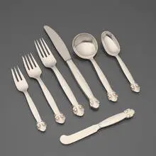 Gundorph Albertus, Bittersweet flatware service, sterling silver, stainless steel