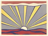 Roy Lichtenstein, Sunrise“. 1960er-Jahre, Offsetlithografie auf Papier