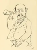 Volksführer (Van der Velde) by George Grosz, Um 1923, Rohrfeder und Feder in Tusche auf Schoellershammer-Papier (mit dem Prägestempel), sold May 2019