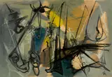 Rolf Cavael, 55/230, 1955, Öl auf Karton