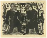 Conrad Felixmüller, Genossen (Ein Matrose gewesen), 1920, Lithografie auf gelblichem Papier