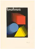 Herbert Bayer, bauhaus“ – Studie für das Plakat zur Ausstellung des Württembergischen Kunstvereins, Stuttgart, 1968, Gouache, Deckweiß und Tusche über Bleistift auf starkem Velin
