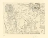 Pablo Picasso, Superproduction hollywoodienne, avec spectateurs, 1968, Radierung auf Velin