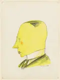 Oskar Nerlinger, 5 Portraits: „Bildnis aus einem Steckbrief“ / „Herr von Klotz“ / „Ick jeh aus“ / Ohne Titel / „Ein Zeitgenosse, 1924, 5 Blatt Zeichnungen in Bleistift, teilweise mit Aquarell und Farbstift, auf Papier