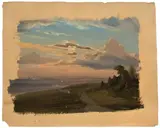 Carl Hummel, Landschaft bei Weimar mit Kartoffelfeuer (Studie)