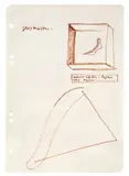 Ohne Titel / Glaskasten: Höhere Wesen: Papier aus Papier... by Sigmar Polke, 1969, Filzstift auf liniertem Ringbuchpapier, sold Jun 2015