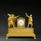 Pierre Victor Ledure, Pendule mit dem „Schwur der Horatier“ – nach dem Gemälde Jacques-Louis David (1748–1825), Um 1810, Bronze, feuervergoldet; Uhrwerk von François-Pierre Jolly, genannt Gaston-Jolly (nachweisbar 1794–1820)