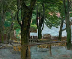 Waldemar Rösler, Biergarten in Bayern, Um 1907, Öl auf Leinwand