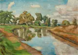 Otto Modersohn, An der Wümme, 1927, Öl auf Holz