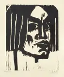 Emil Nolde, Frauenkopf III, 1912, Holzschnitt auf festem Papier