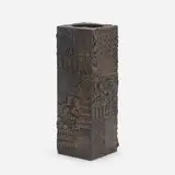 Sculpted Bronze planter by Paul Evans, 1969, bronzed resin over wood, sold Apr 2023