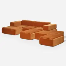 Claudio Salocchi, Paione modular sofa, 1968, mohair upholstery, plastic
