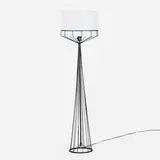 Tony Paul, Floor lamp, c. 1955, enameled steel, linen