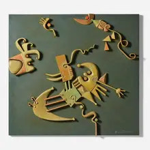 Stan Dann, In Jest, 1995, carved and painted wood