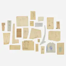 Carlo Bugatti, Archive of drawings, graphite and ink on tracing paper and card