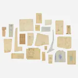Carlo Bugatti, Archive of drawings, graphite and ink on tracing paper and card