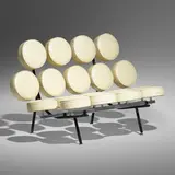 George Nelson & Associates, Marshmallow sofa, model 5670, 1956, Naugahyde, enameled steel, matte chrome-plated steel, aluminum