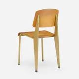 Semi-Metal chair, model no. 305 by Jean Prouvé, 1950, enameled steel, beech plywood, aluminum, rubber, sold Nov 2022