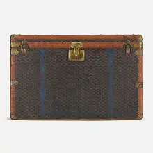 Goyard, Steamer trunk, c.1920, vinylized canvas, wood, brass