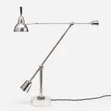 Édouard-Wilfred Buquet, Table lamp, model EB27, 1927, silver-plated brass, aluminum, plastic