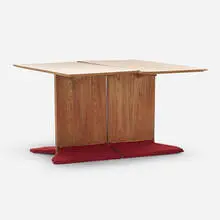 Rudolph M. Schindler, Table for the Van Patten House, Los Angeles, c. 1934, oak, laminate, fabric