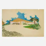 Richard Neutra, Architectural color rendering of the Serulnic Residence