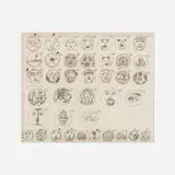 Piero Fornasetti, Tema e Variazioni, sketches for plates
